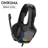 ONIKUMA K20 Wired Headphones With Microphone RGB Light Gaming Headsets Noise Cancelling Earphones For PS4 Xbox One Headset Gamer