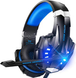 Kotion EACH G9000 Gaming Headset Deep Bass Stereo Game Headphone with Microphone LED Light for PC Laptop+Gaming Mouse+Mice Pad