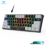 AULA F3261 RGB USB Mini Mechanical Gaming Keyboard Red Switch 61 Keys Wired detachable cable,for Six languages layout