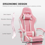 GTRACING Leather Ergonomics Gaming Chair Adjustable Height Reclining Office Chair