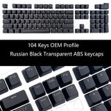 104 Keys Russian Korean Backlit Keycaps For Mechanical Gaming Keyboard Cherry MX Switch OEM Profile ABS Keycap Gamer Custom DIY