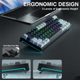 AULA F3261 RGB USB Mini Mechanical Gaming Keyboard Red Switch 61 Keys Wired detachable cable,for Six languages layout