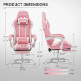 GTRACING Leather Ergonomics Gaming Chair Adjustable Height Reclining Office Chair