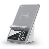 BT512 Wireless Charging Speaker Led Alarm Clock With Wireless Charging Dock Stand Fm Radio USB Fast Charger